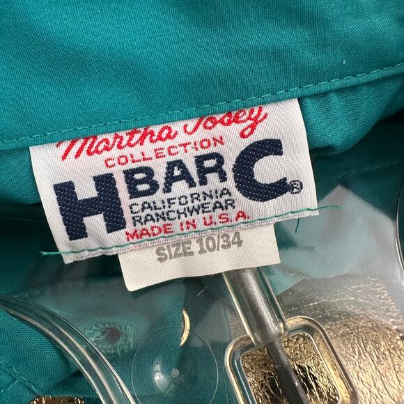 H Bar C Womens Shirt Size 10 Western Rodeo Aztec Metallic Snap Cowgirl Vintage - Picture 3 of 7